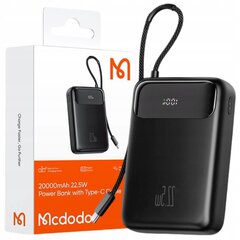 MCDODO POWERBANK 20000MAH AR DISPLEJU 3X USB USB-C 22.5W + USB-C KABELIS cena un informācija | Lādētāji-akumulatori (Power bank) | 220.lv