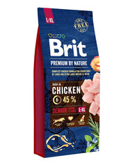 Brit Premium By Nature Senior Large Extra Large L+XL ar vistu, 15 kg cena un informācija | Sausā barība suņiem | 220.lv