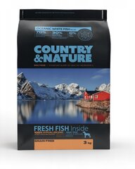 Country&Nature Oceanic White Fish Recipe, 3 kg cena un informācija | Sausā barība suņiem | 220.lv