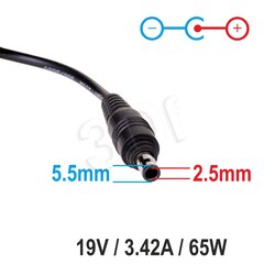 Notebook Adapter AKYGA Dedicated AK-ND-01 Toshiba 19V/3.42A 65W 5.5x2.5 mm cena un informācija | Lādētāji portatīvajiem datoriem | 220.lv