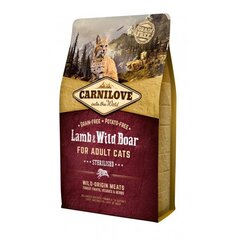 Carnilove Lamb&Wild Boar Sterilised 2kg Kaķiem cena un informācija | Sausā barība kaķiem | 220.lv