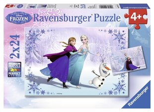 Puzle Ravensburger Frozen, Ledus sirds, 2x24 gab. цена и информация | Пазлы | 220.lv