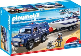 Konstruktors 5187 Playmobil® Police Truck with Speedboat cena un informācija | Konstruktori | 220.lv