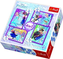 Puzles komplekts Trefl 4in1 Frozen (Ledus sirds) цена и информация | Пазлы | 220.lv