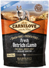 Carnilove Ostrich&Lamb S 1,5kg Suņiem cena un informācija | Sausā barība suņiem | 220.lv