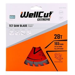 WellCut Extreme TCT griešanas disks 165 mm cena un informācija | Rokas instrumenti | 220.lv