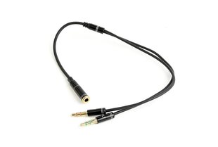 Gembird CCA-418M 3.5mm 4pin jack (F) - 2x3.5 mm stereo, 0.2m cena un informācija | Kabeļi un vadi | 220.lv