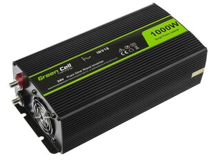 Green Cell jaudas invertors 24 V līdz 230 V 1000W/2000W Pure Sine Wave cena un informācija | Sprieguma pārveidotāji | 220.lv