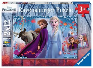 Пазл Ravensburger Холодное сердце 2 (Frozen 2) Путешествие в неизвестность, 2х12 частей, 5009 цена и информация | Пазлы | 220.lv