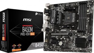 MSI B450M PRO-VDH MAX cena un informācija | Mātesplates | 220.lv