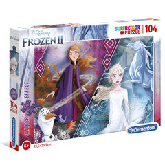 Головоломка Clementoni Glitter Frozen 2 104 д. цена и информация | Пазлы | 220.lv