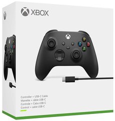 Xbox Wireless Controller Black + USB C vads cena un informācija | Spēļu kontrolieri | 220.lv