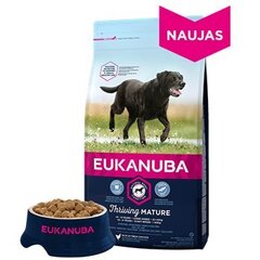 Eukanuba lielām nobriedušu suņu šķirnēm, virs 7 gadiem, sausā barība ar svaigu vistu 15 kg cena un informācija | Sausā barība suņiem | 220.lv