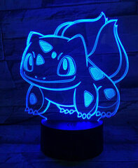 Lampa 3D Led Pokemon Bulbasaur cena un informācija | Datorspēļu suvenīri | 220.lv