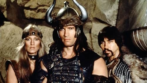 Arnold Schwarzenegger, Sandahl Bergman, and Gerry Lopez in Conan the Barbarian (1982)