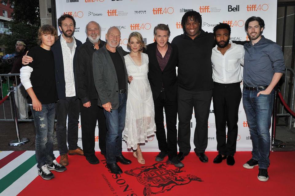 Live read  of "The Princess Bride" at TIFF15. The readers from left to right ... Gage Munroe, Chris O'Dowd, Rob Reiner, Patrick Stewart, Rachel McAdams, Carey Elwes, Georges Laraque, Donald Glover and Jason Reitman 