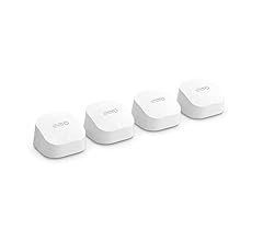 Amazon eero 6+ mesh Wi-Fi router | 1.0 Gbps Ethernet | Coverage up to 6,000 sq. ft. | Connect 75+ devices | 4-Pack | 2022 r…