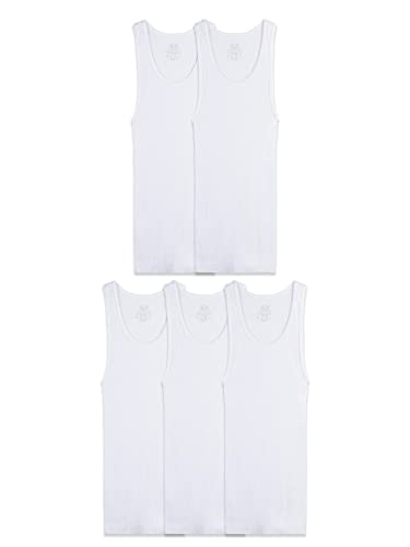 boys tanks - Fruit of the Loom Boys' Cotton Tank Top Undershirt (Multipack), Boys - 5 Pack - White, Small