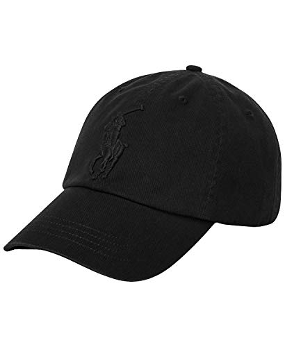 big polo cap - Polo Ralph Lauren Men's Big Pony Chino Cap, Black (One Size)