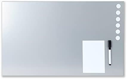 STEELMASTER by BankSupplies Magnetic Bulletin Board | 24 x 14 Inches | Silver | Includes 6 Magnets, 4 x 6 Dry Erase Board & Dry Erase Marker | Scratch Resistant Finish | Horizontal & Vertical Display