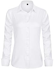 J.VER Womens Dress Shirts Long Sleeve Button Down Shirts Wrinkle-Free Solid Work Blouse