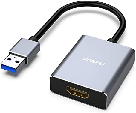 BENFEI USB 3.0 to HDMI Adapter, USB 3.0 to HDMI Male to Female Adapter for Windows 11, Windows 10, Windows 8.1, Windows 8, Windows 7(Not for Mac)