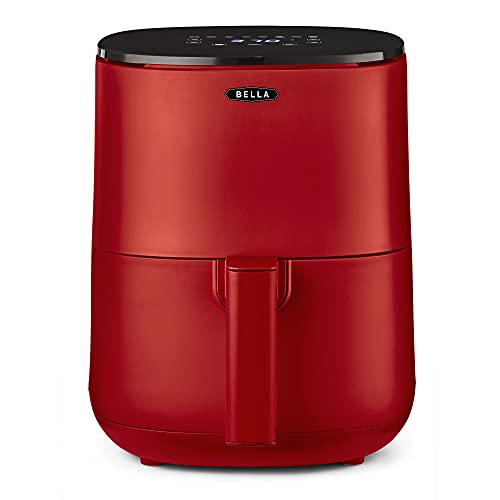 BELLA 2.9QT Touchscreen Air Fryer, No Pre-Heat Needed, No-Oil Frying, Fast Healthy Evenly Cooked Meal Every Time, Dishwasher Safe Non Stick Pan and Crisping Tray for Easy Clean Up, Matte Red