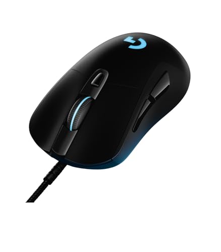 Logitech G403 Hero Wired Gaming Mouse, Hero 16K Sensor, 16000 DPI, RGB Backlit Keys, Adjustable Weights, 6 Programmable Buttons, On-Board Memory, Braided Cable, PC/Mac/Laptop - Black