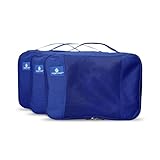 Eagle Creek Pack-It Original Packing Cubes for Travel Set XS/S/M - Durable, Ultra-Lightweight Suitcase Organizer Set with 2-Way Zippers & Handles, Blue Sea