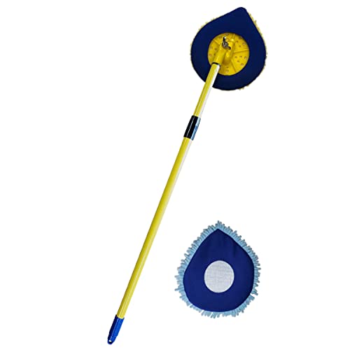 wall cleaning tool - Chomp Long Handle Dust Mop:5 Minute CleanWalls Extendable Wall Washer, Ceiling Cleaner and Baseboard Duster - Telescoping Dry Dust / Wet Wash Cleaning Mop with Washable Microfiber Pad