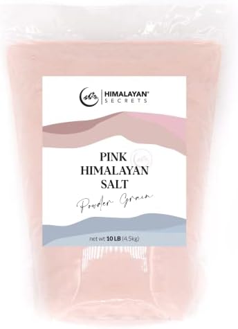 Himalayan Secrets Pink Rock Salt - 10LB - Coarse, Fine, Powder Grain Bulk Size - 100% Natural & Unrefined (Powder (0.1-0.3mm))