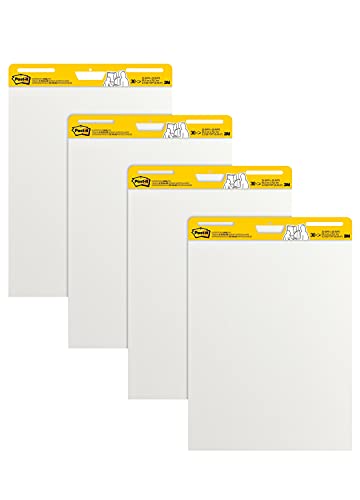 anchor chart easel - Post-it Super Sticky Easel Pad, 25 x 30 Inches, 30 Sheets/Pad, 4 Pads, Large White Premium Self Stick Flip Chart Paper, Super Sticking Power (559-4)