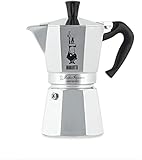 Bialetti - Moka Espress: Iconic Stovetop Espresso Maker, Makes Real Italian Coffee, Moka Pot 6 Cups (6 Oz), Aluminium, Silver