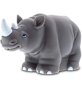 DolliBu Rhino Bath Buddy Squirter - Floating Rhinoceros Rubber Bath Toy, Fun Water Squirting Bath...