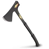 ESTWING Special Edition Camper's Axe - 26" Wood Splitting Tool with All Steel Construction & Shock Reduction Grip - E45ASE