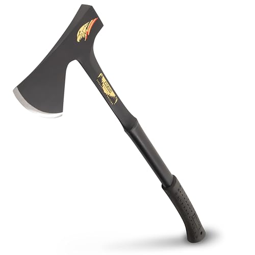 ESTWING Special Edition Camper's Axe - 26' Wood Splitting Tool with All Steel Construction & Shock Reduction Grip - E45ASE