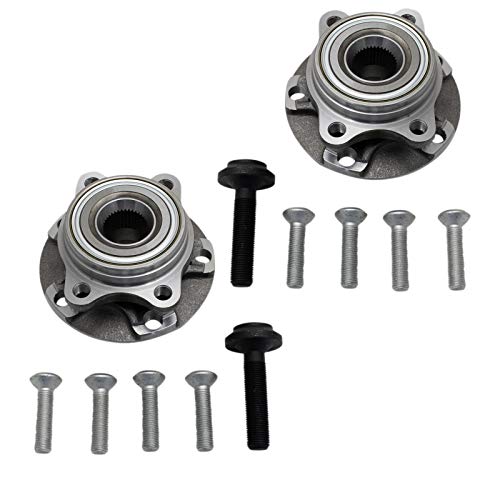 audi a6 parts wheels - TRQ Front Pre-Pressed Wheel Bearing & Hub Assembly Pair Set for 2002-2008 Audi A4 / 2002-2008 Audi A4 Quattro / 2002-2004 Audi A6 / 2002-2004 Audi A6 Quattro / 2007-2008 Audi RS4 / 2004-2008 Audi S4