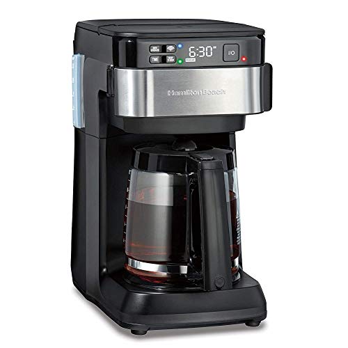 app controlled coffee maker - Hamilton Beach Works with Alexa Smart Coffee Maker, Programmable, 12 Cup Capacity, Black and Stainless Steel (49350) – A Certified for Humans Device