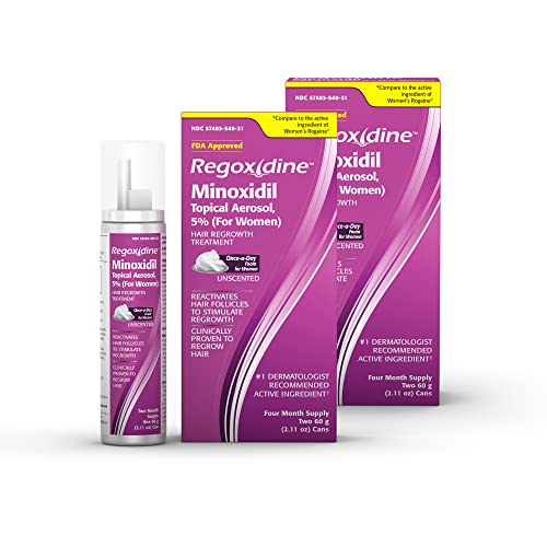 andrew philips italian leather - Regoxidine Women's 5% Minoxidil Foam (8-Month Supply) Helps Restore Top of Scalp Hair Loss and Support Hair Regrowth with Unscented Topical Aerosol Treatment for Thinning Hair