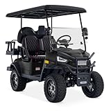 Kandi Kruiser 4P Electric Golf Cart Special Edition AGM 48V, 5,000 Watt Motor, Electric Power Steering, RWD, and Soundbar 40 Mile Range 40 MPH Top Speed - Matte Black