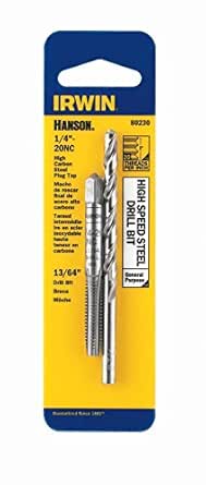 Irwin Tools IRWIN Drill And Tap Set, 1/4-Inch - 20 NC Tap and 13/64-Inch Drill Bit (80230)