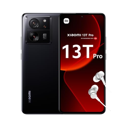 Xiaomi 13T Pro - 12+512GB Smartphone, Leica Camera, 6.67" AMOLED CrystalRes 1.5K+144Hz Screen, Mediatek Dimensity 9200+, 120W Turbo Charging, 5000mAh Battery, Black (UK Version)