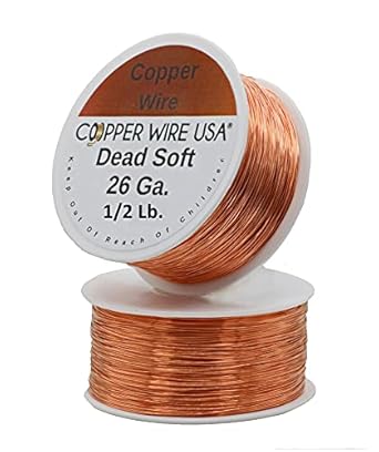 Solid Bare Copper Round Wire 1/2 Lb Spool (26 Ga / 630 Ft.)