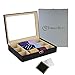 Tie Display Case for 12 Ties, Belts, and Men's Accessories Black Carbon...