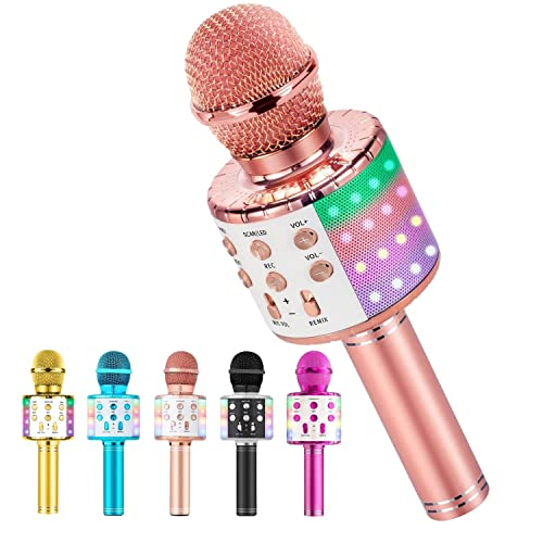 Karaoke Microphone for Kids Singing,Milerong 5 in 1 Wireless Bluetooth ...