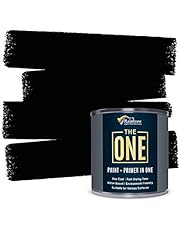 THE ONE Paint &amp; Primer: Multi Surface Paint, Cabinet Paint, Front Door, Walls, Bathroom, Kitchen, Tile Paint Quick Drying Paint for Interior/Exterior (Black Matte Finish, 250ml.)