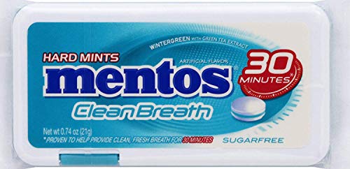 Mentos Clean Breath Hard Mints 0.74 OZ, Wintergreen (Pack of 4)