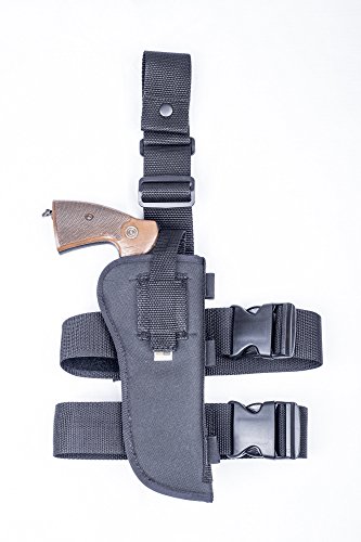 OUTBAGS USA (NTAC12-BK-RH) - Nylon Drop Leg Thigh Holster with Bullet Shell Loops. Fits Most 7.5-8" Revolvers. Made in USA