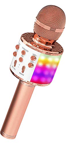 OVELLIC Karaoke Microphone for Kids, Wireless Bluetooth Karaoke Microphone with ...