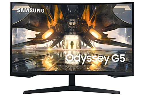 SAMSUNG 32' Odyssey G55A QHD 165Hz 1ms FreeSync Curved Gaming Monitor with HDR 10, Futuristic Design for Any Desktop (LS32AG550ENXZA)